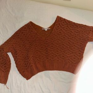 HYFVE V-Neck Sweater in Warm Rust